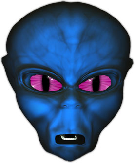 blue alien face