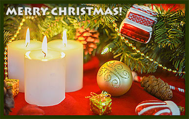 Merry Christmas candles decorations