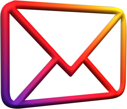 3D rainbow colored envelope