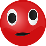 red smiley confused