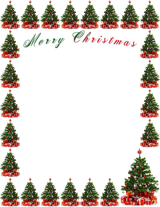 Free Christmas Tree Borders Clipart Frames