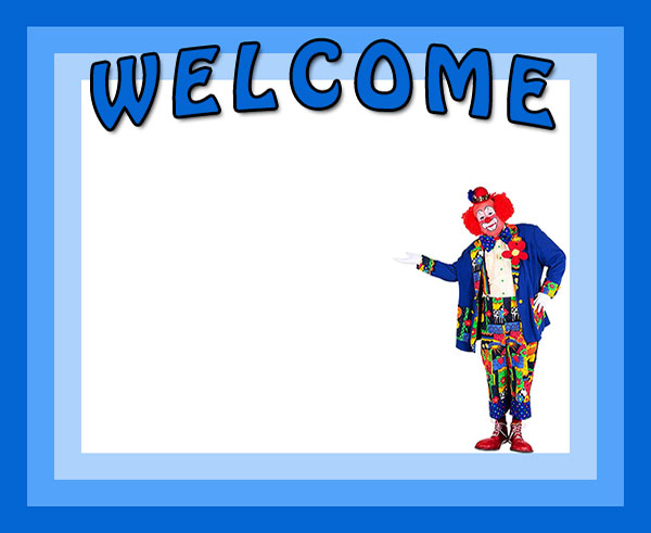 welcome border with clown