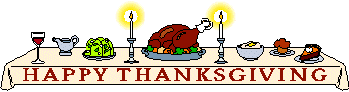 Happy Thanksgiving dinner table set