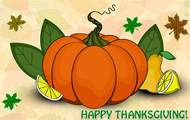Happy Thanksgiving pumpkin pears