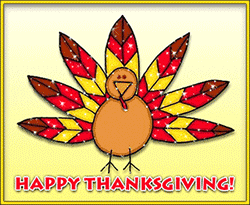 Happy Thanksgiving turkey glitter