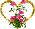 flowers with heart animated