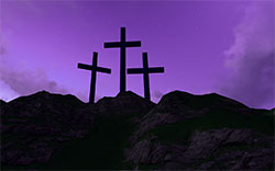crosses on a mountain