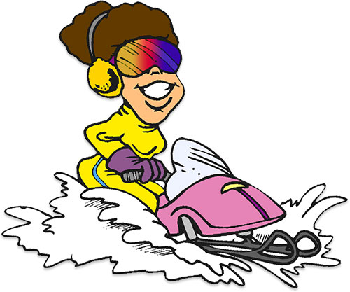 woman snowmobile
