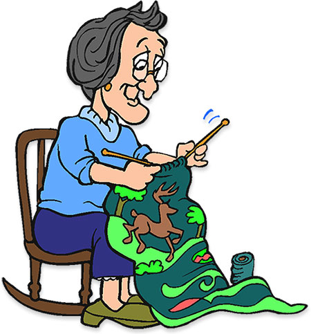 woman knitting