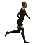 woman running in full body suit