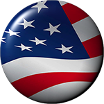 American flag button round