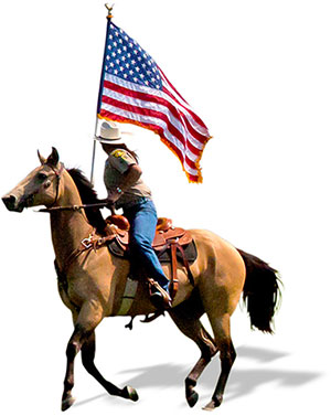 cowboy with American Flag
