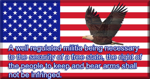 Second Amendment on American Flag with a Bald Eagle