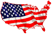 American Map covered with American flag