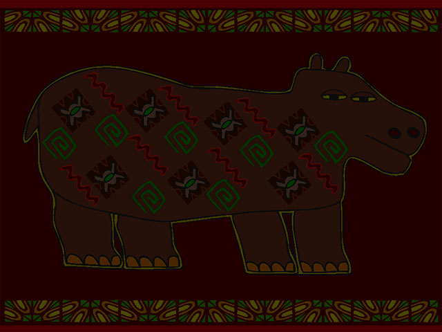 african art hippo