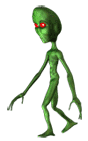 alien with large head animated
