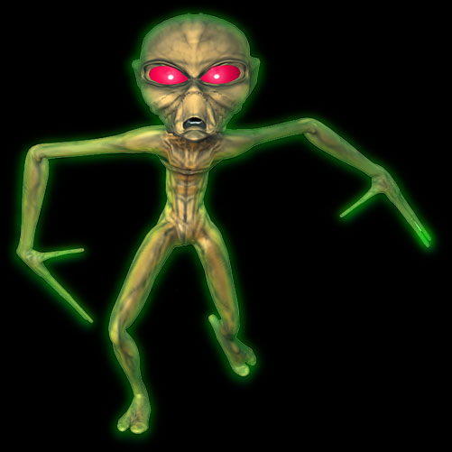 alien with green glow