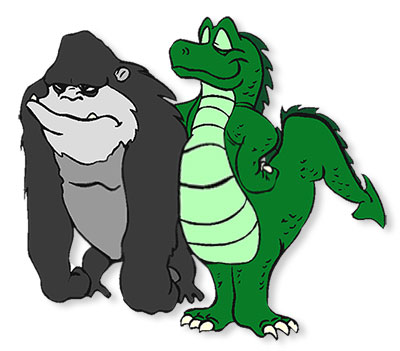 alligator and friend
