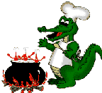 alligator cooking up a meal