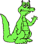 waving alligator animated