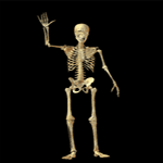 animated skeleton waving