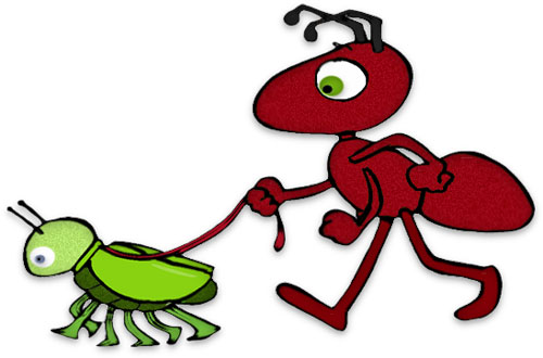 ant walking his pet