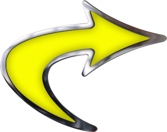 yellow glass and chrome arrow