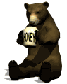 animated bear eating honey