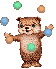 animated juggling bear