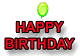 happy birthday animated with balloon