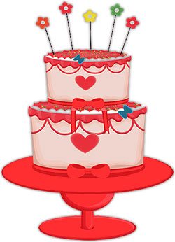 birthday cake with hearts