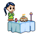 girl blowing out the candles