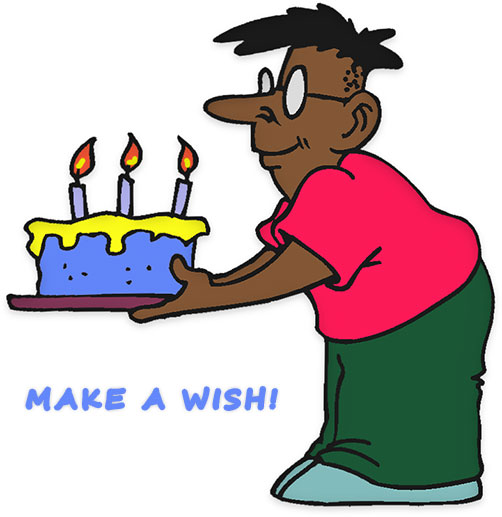 man with birthday cake