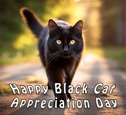black cat walking