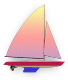 red sail boat