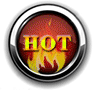 animated hot button with fire and chrome