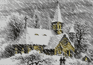 church and snow
