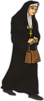 nun walking