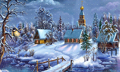 snowy Christmas scene