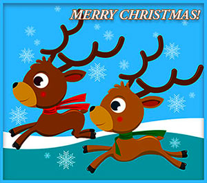 Merry Christmas reindeer snow