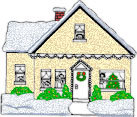 Christmas House with snow