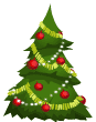 tree red ornaments animation