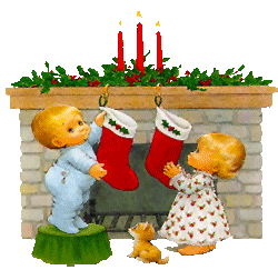 children and Christmas stockings