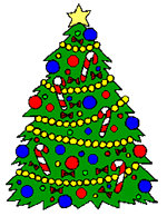 decorated Christmas tree animation