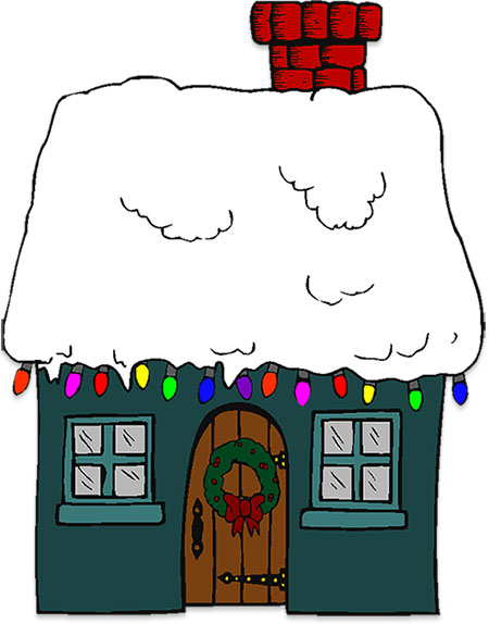 Christmas House Clipart - Animated Christmas Houses