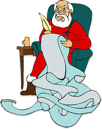 Santa checking his list