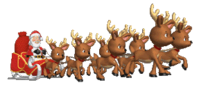 Santa sleigh reindeer