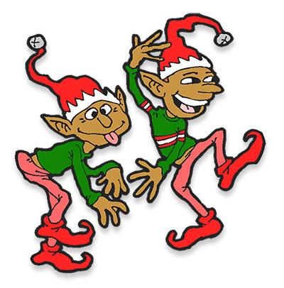 funny elves dancing