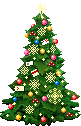 animated Christmas tree with snowflakes