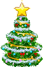 Christmas tree animation with flashing star